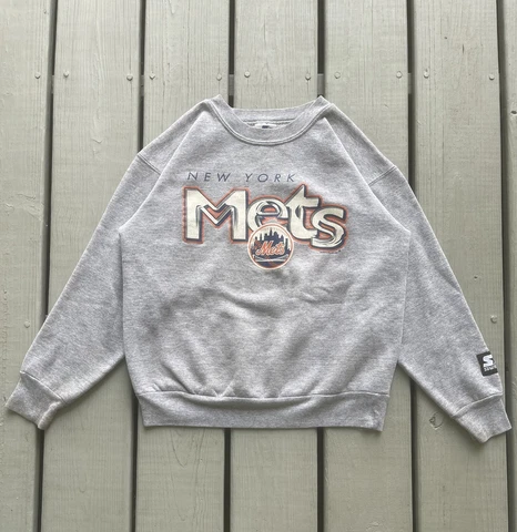 Vintage 90s Starter MLB New York Mets Graphic Sweatshirt Youth Size 10-12 Cover