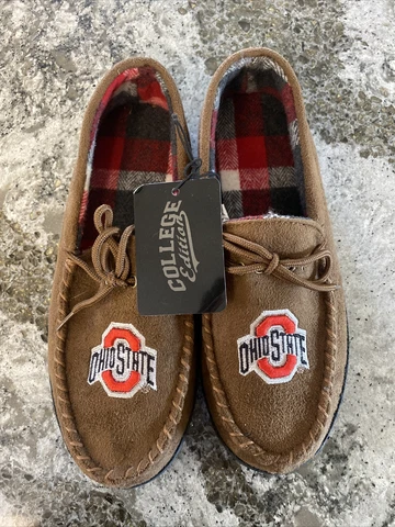 Men’s Shoes Slippers Ohio State Buckeyes Logo College Edition Loafer Size 8 Cover