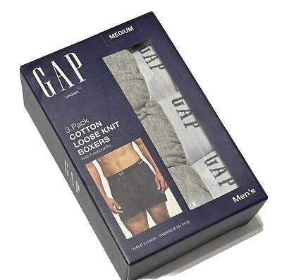 Gap оригинальные мужские 3 - кнопка мухи свободного трикотажа боксеры средний (32-34) вересковый серый - Изображение 1 из 4