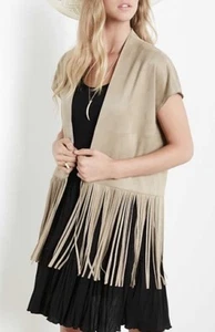 Chaleco Karen Kane 1L72553 Beige Almendra Manga Extendida Elastizado Imitación Gamuza - $138 - Imagen 1 de 5