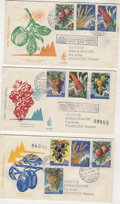 HISTORIA POSTAL San Marino 1958 Sobre Primer Día Venecia Frutas Viajeras - Imagen 1 de 2