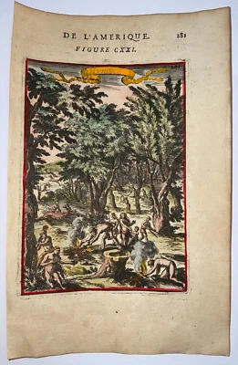 HURONS CANADA 1683 ALAIN MANESSON MALLET NICE ANTIQUE VIEW 17TH CENTURY - Image 1 of 3