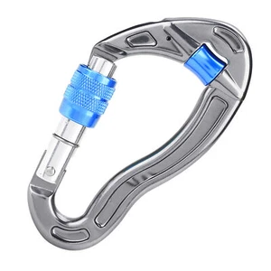 25KN Carabiner Screw Locking Hook For Rock Climbing Mountaineering Rescue - Picture 1 of 23