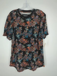 Edgar + Ash Mens T Shirt Large Black Floral - Picture 1 of 3