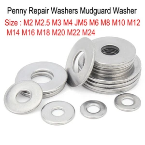 Penny Repair Washers Mudguard Washer Stainless Steel For Bolts And Screws M2-M24 - Picture 1 of 7