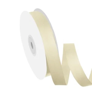Ivory Satin Fabric Ribbon 5/8 inch x 50 Yards Gift Wrapping Wedding Craft - Picture 1 of 6