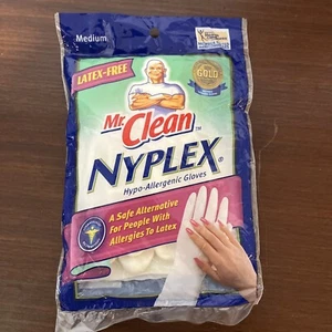 VTG Mr. Clean Nyplex Soft Flock Lined Latex-Free Gloves Medium NIP - Picture 1 of 5