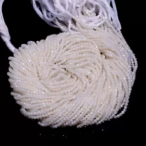 Natural White Opal Gemstone Round Israel Cut Beads 2.5 mm Strand 13" GB-204 - Picture 1 of 2