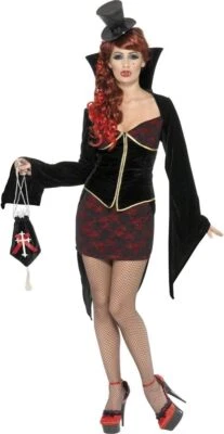 Fantasia sexy de vampiro gótico feminino Halloween - Imagem 1 de 2