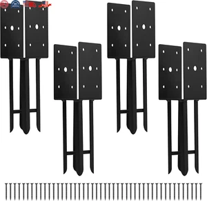 4 " X 4 " Wet Concrete Fence Post Anchor 4 Pcs ( Inner Dia 3 . 6 " - Picture 1 of 9