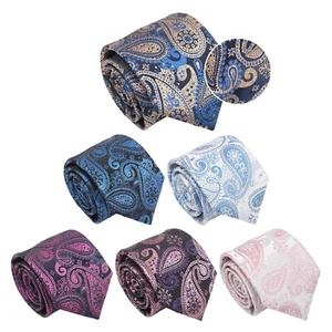 Corbata Para Hombres Metálica Cachemira Bohemia Informal Formal Boda Clásica Corbata por DQT - Imagen 1 de 19