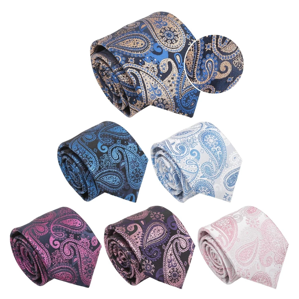 Mens Tie Metallic Paisley Bohemian Casual Formal Wedding Classic Necktie by DQT - Image 1 of 1