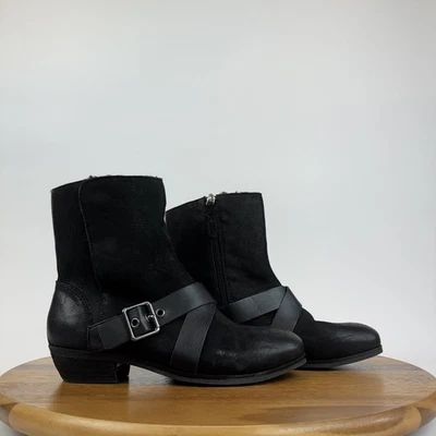 Nuevas botas al tobillo Softwalk Rayne Nubuck aisladas negras de tacón talla 6,5 M para mujer Foto 1 de 4