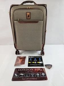 London Fog Cambridge II 20" oliv Hahnentritt Softside erweiterbarer Spinner Handgepäck - Bild 1 von 21
