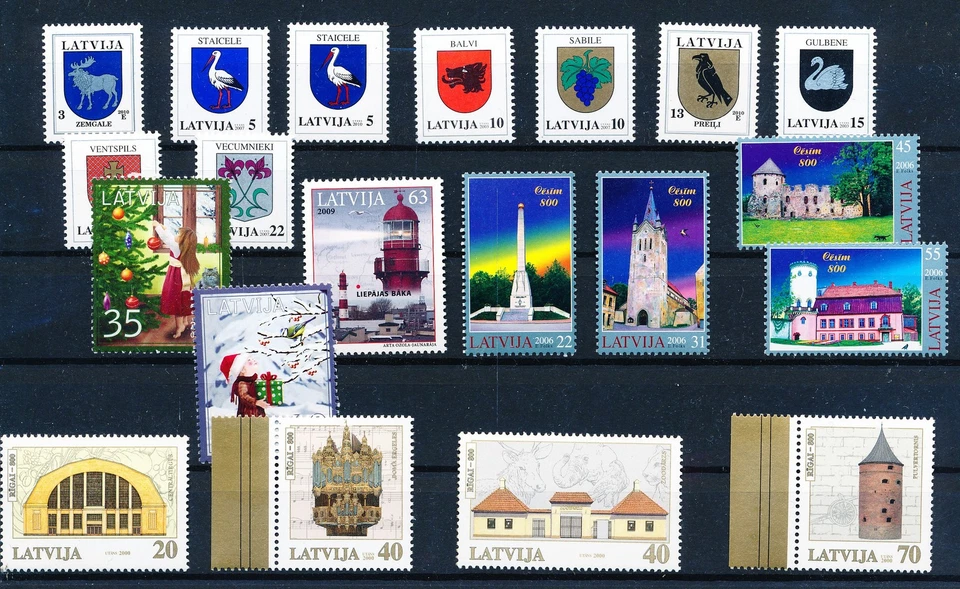 LS62771 Latvia coat of arms monuments fine lot MNH - Image 1 of 1