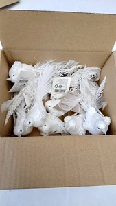 JobLot Decorazioni Albero di Natale Bianco Clip On Uccellini Matrimonio Evento Economico - Foto 1 di 6