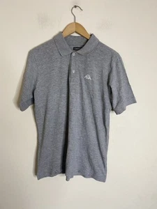 Kappa Polo Shirt Small Mens Grey Logo Retro 90 s 00s Mod Tshirt Collared Pique - Picture 1 of 9