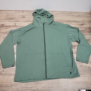 Smartwool Hoodie Mens XL Green Full Zip Merino Wool Lightweight Unisex F22 - Picture 1 of 9