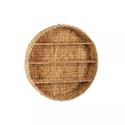 Litton Lane Wall Shelf Brown Sea Grass Coastal Style Wipe Clean 24 in. x 24 in. - Image 1 of 4