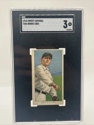 1909-11 T206 - Birdie Cree 350 Back (RC) SGC 3 VG - Image 1 of 3