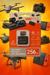 Vantrue micro SD 256 Go, carte mémoire 4K, Nintendo Switch, caméras d'action, drones - Photo 1 sur 3