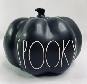 Rae Dunn Artisan Collection Large Black Spooky Pumpkin Halloween / Fall Decor 8" - Picture 1 of 9
