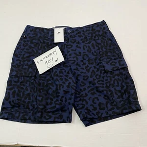 $95 Mens Size 38 Nike SB Kearny Ripstop Leopard 10" Cargo Shorts FQ4946-410 Blue - Picture 1 of 21