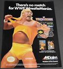 1989 publicité imprimée Hulk Hogan Wrestle Mania Aklaim Nintendo jeu vidéo art homme