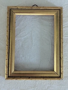 Gorgeous Miniature Antique Elegant Gold Gilt Wood Painting Frame Fits 2 x 3 in - Picture 1 of 9