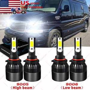 LED Headlight Bulbs Kit 9005 9006 white Hight Low Beam For GMC Savana 2500 2000+ - Picture 1 of 12