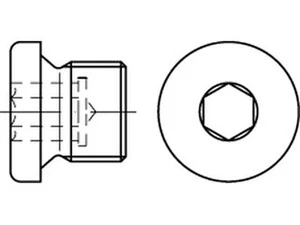 DIN 908 Stahl zyl.Fein Verschlussschrauben mit Bund und Innensechskant - Bild 1 von 1