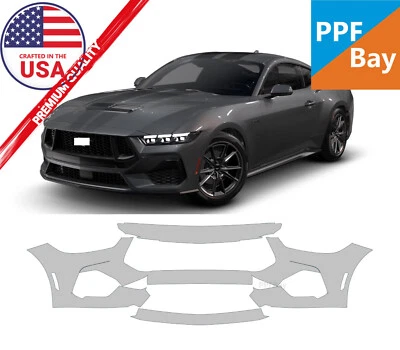 For Ford Mustang GT 2024-2025 Front Bumper Paint Protection Film PreCutKit PPF Foto 1 de 4