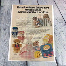 Vintage 1980 Fisher Price Print Ad Washable Toys Genuine Magazine Advertisement