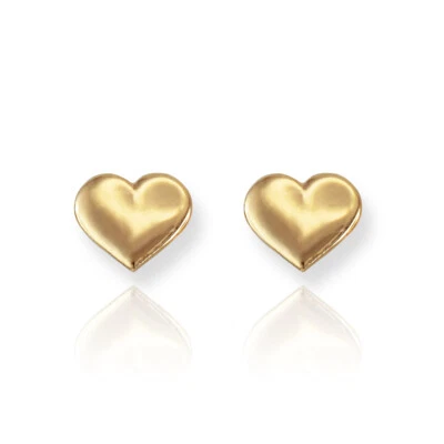 Aretes con corazón de oro amarillo de 14K Foto 1 de 3