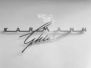 VW Karmann Ghia Decklid Emblem Decklid Script - Large 300 mm - Picture 1 of 7