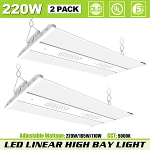 2Pack 220W LED Linear High Bay Light Commercial Warehouse Garage Ceiling Fixture - Picture 1 of 15