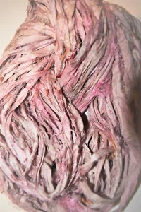 HOLIDAY SALE 10 yards Recycled Sari Silk Ribbon Yarn, Pale pink - Picture 1 of 2