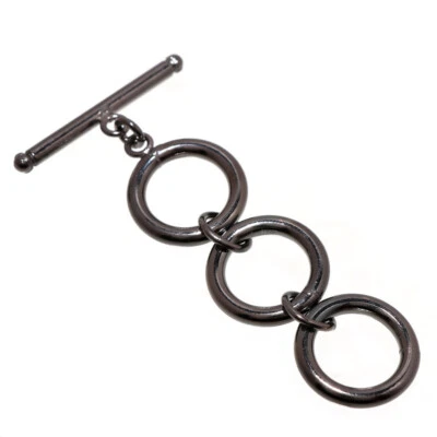 JUEGO DE 10 BROCHES DE PALANCA REDONDOS 37X20MM BALI 3 CHAPADO EN ORO NEGRO 1027 Foto 1 de 3