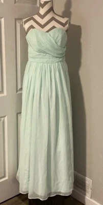 Tevolio Women’s Strapless Chiffon Mint Green Long Formal Dress Size 12 - Image 1 of 4