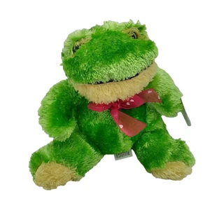 Cal Plüsch Love grüner Frosch mit roter Herzschleife Artikel # V7289 - Bild 1 von 6