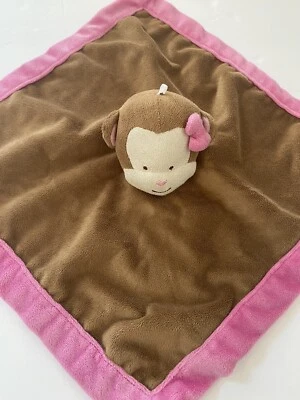 Tiddliwinks Mono Marrón Rosa Peluche Pequeña Manta de Seguridad Bebé Juguete Lovey Foto 1 de 4