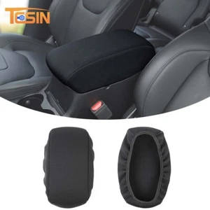 Black Center Console Armrest Box Cover Pad Trim Soft for Jeep Cherokee 2014-2021 - Picture 1 of 7