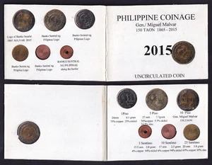 2015 Philippine Coinage Gen. Miguel Malvar 150 Taon Uncirculated Coins - Picture 1 of 5