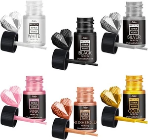 6 Farben Metallisches Flüssiges Essbares Glitzerpulver Zum Dekorieren Von Kuchen - Bild 1 von 6