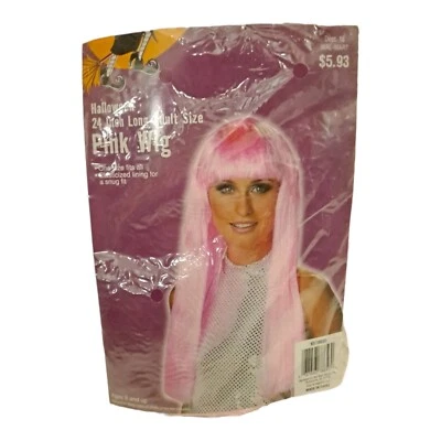 Peluca Rosa Adulto Golpes 24" Arco Iris Recto Elegante Fiesta Halloween Juegos con disfraces Paquete Abierto Foto 1 de 3