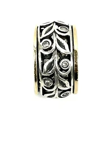 14k Gold And Silver Spinning Flowers Design Ring - Picture 1 of 4