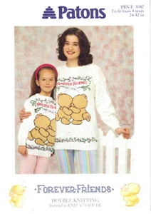 Patons knitting pattern 5042 hand knitting sweater Double knitting 24-42" - Picture 1 of 1