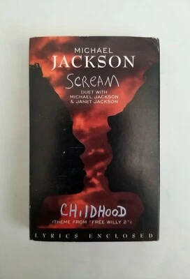 MICHAEL JACKSON - Scream / Childhood  EPIC CASSETTE Single with Insert  - Image 1 of 4