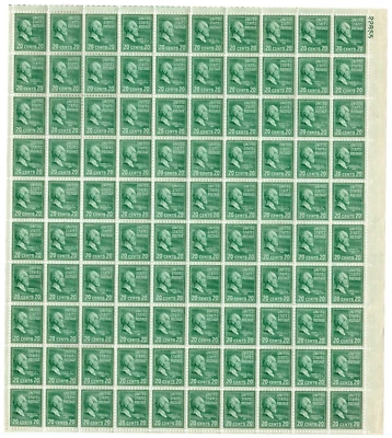 Scott #825 James Garfield Prexy Sheet of 100 Stamps - MNH P#22855 UR - Image 1 of 3