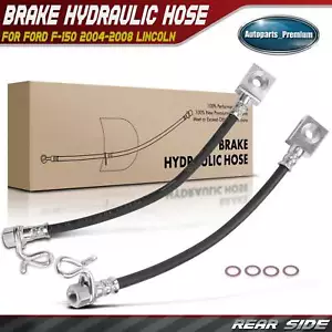 2x Rear Side Brake Hydraulic Hose for Ford F-150 2004-2008 Lincoln Mark LT 06-07 - Picture 1 of 10